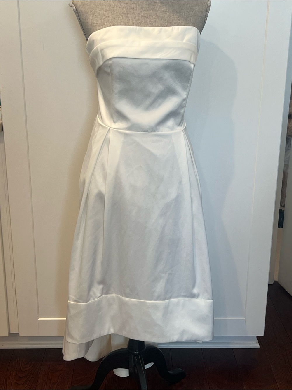 Elliatt Strapless White High-Low Satin Dress